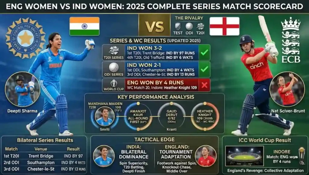 England Women's National Cricket Team vs India Women's National Cricket Team Match Scorecard
