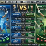 India National Cricket Team Vs Pakistan National Cricket Team Standings