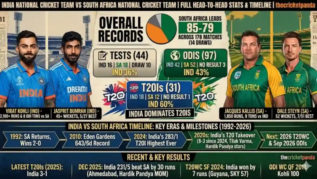 India National Cricket Team vs South Africa National Cricket Team