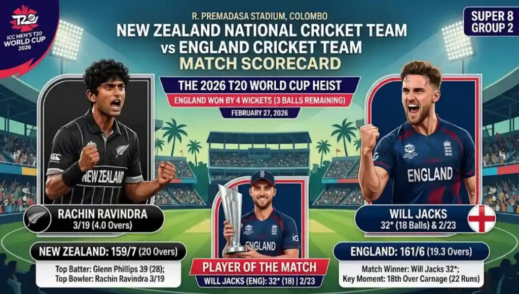 New Zealand National Cricket Team vs England Cricket Team Match Scorecard