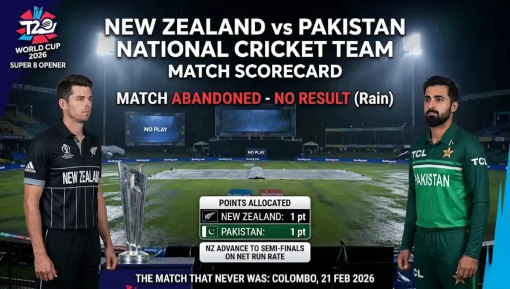 New Zealand National Cricket Team vs Pakistan National Cricket Team Match Scorecard
