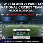 New Zealand National Cricket Team vs Pakistan National Cricket Team Match Scorecard