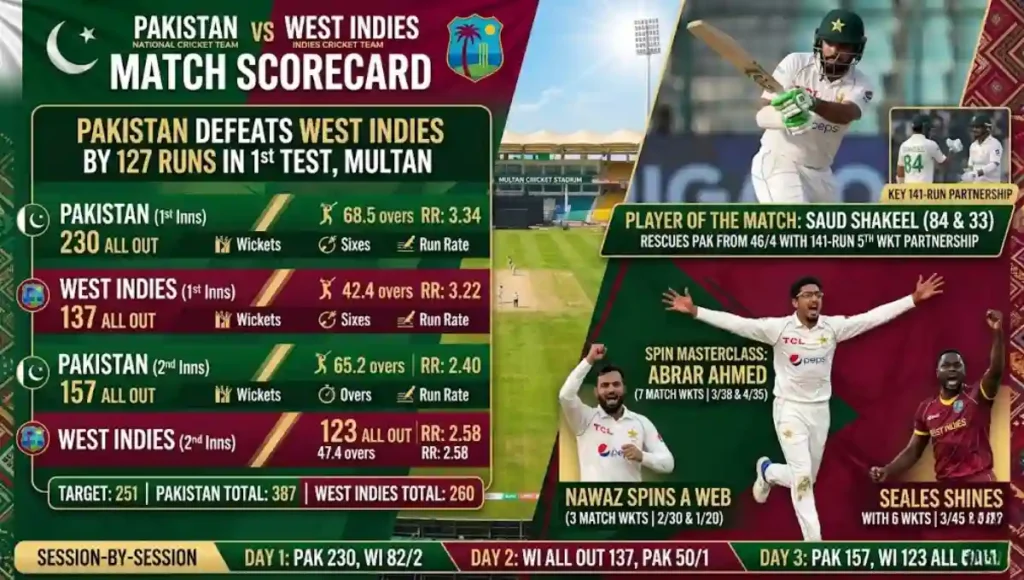 Pakistan National Cricket Team Vs West Indies Cricket Team Match Scorecard