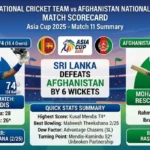 Sri Lanka National Cricket Team vs Afghanistan National Cricket Team Match Scorecard
