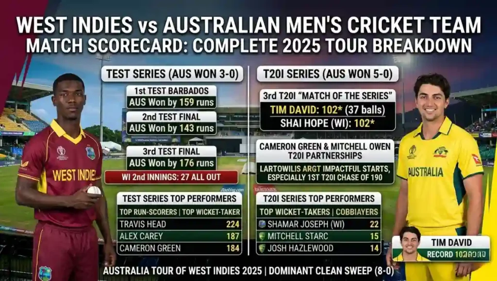 West Indies Cricket Team vs Australian Men's Cricket Team Match Scorecard