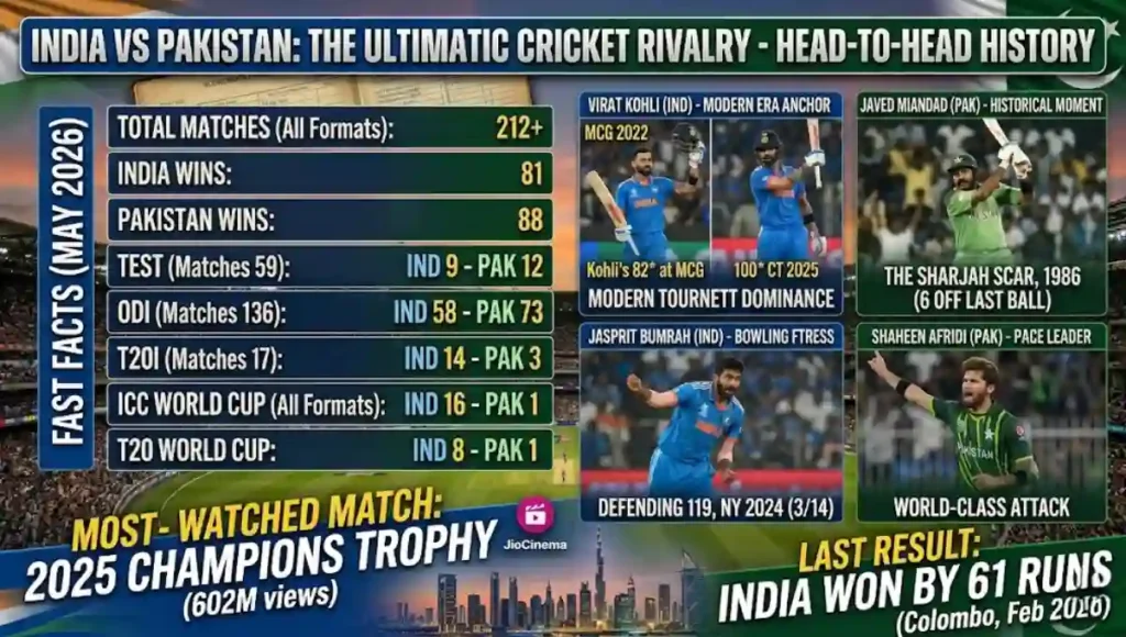 India National Cricket Team Vs Pakistan National Cricket Team Matches