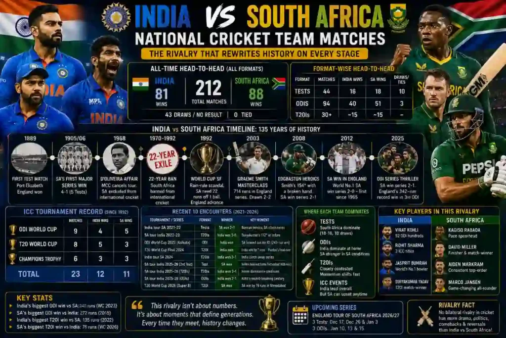 India National Cricket Team Vs South Africa National Cricket Team Matches