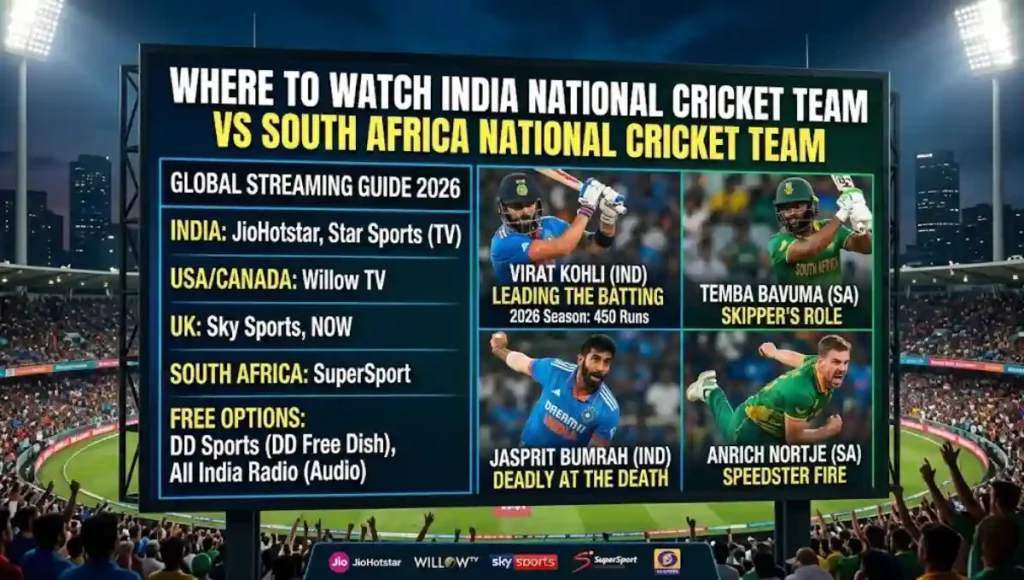 Where To Watch India National Cricket Team Vs South Africa National Cricket Team
