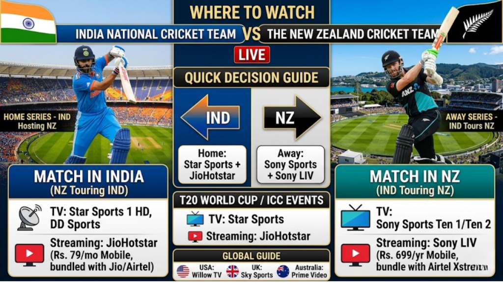 Where To Watch India National Cricket Team vs the New Zealand National Cricket Team