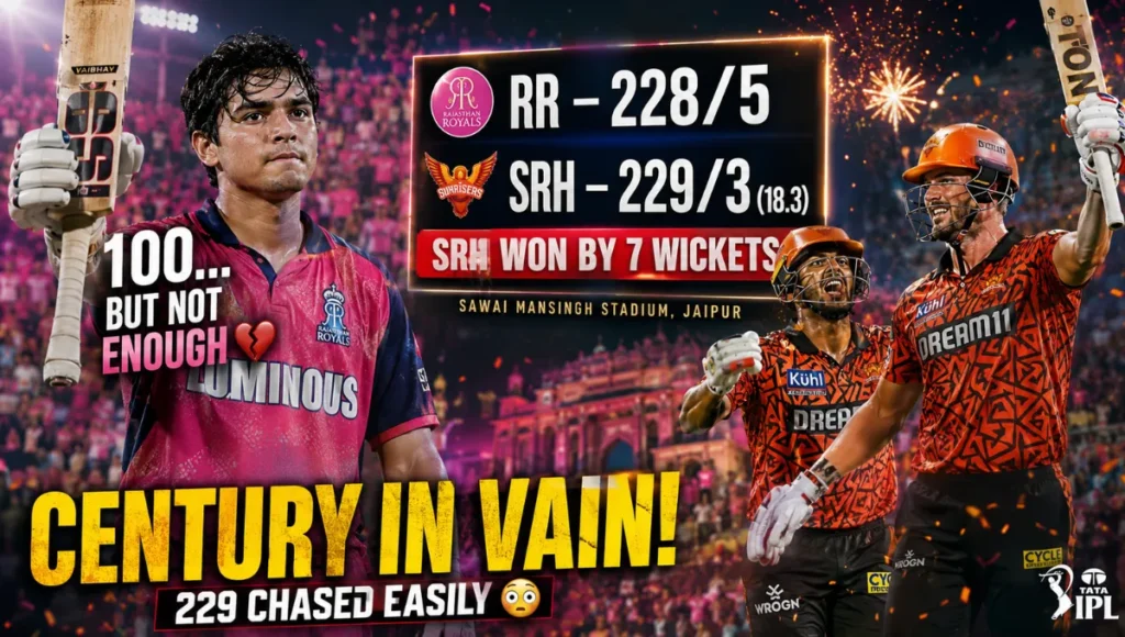 Rajasthan Royals Vs Sunrisers Hyderabad Match Scorecard