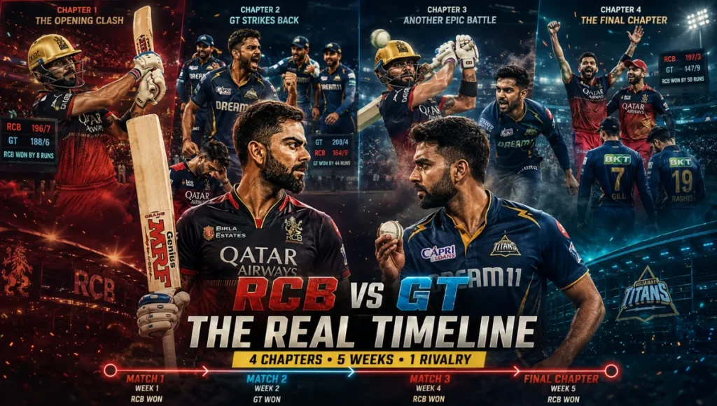 Royal Challengers Bengaluru Vs Gujarat Titans Timeline