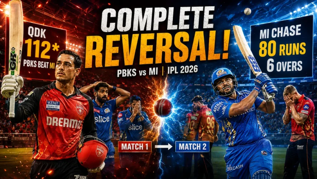 Punjab Kings Vs Mumbai Indians Timeline