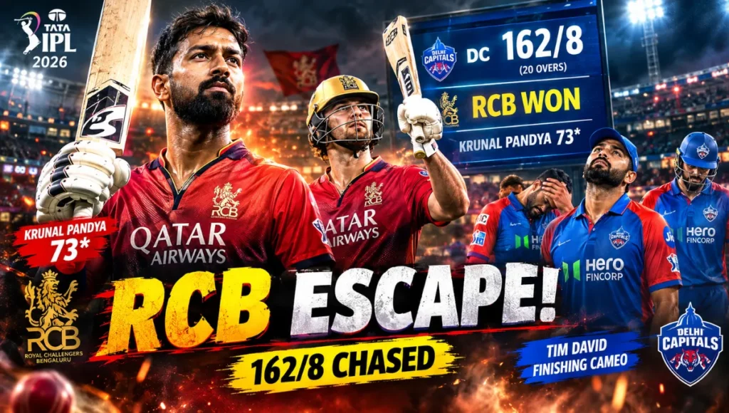 Royal Challengers Bengaluru vs Delhi Capitals match scorecard